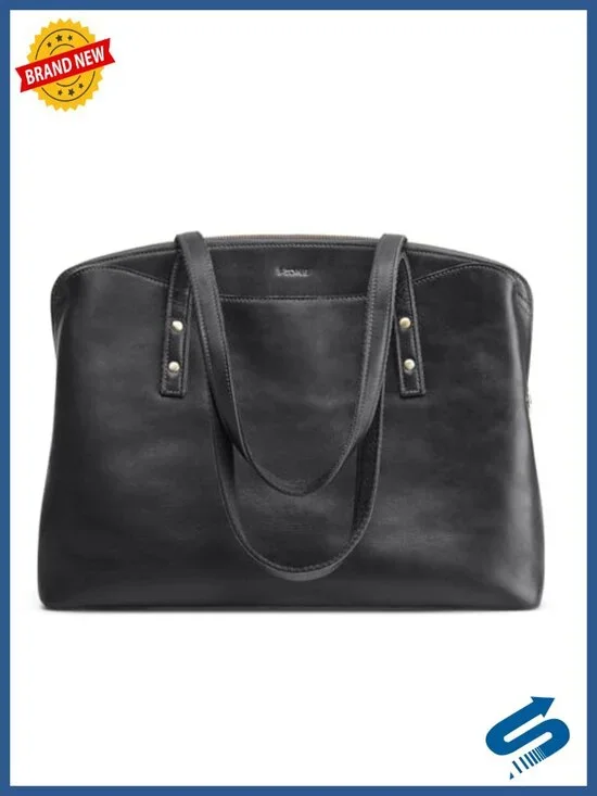 Full Grain Leather Tote Bag for Women Large Capacity Work Commute Shoulder