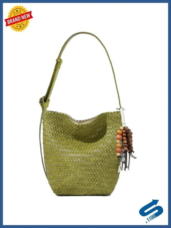 Woven Satin Leather Tote Bag Women Handbag Crossbody Shoulder Bag