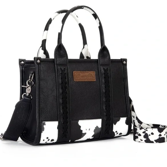 💕Wrangler Leather Cow Print Tote Bag NWT💕