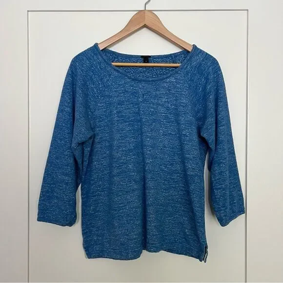 J Crew Mens Shirt Medium Blue Pullover Long Sleeve Crew Neck Outdoor Cotton