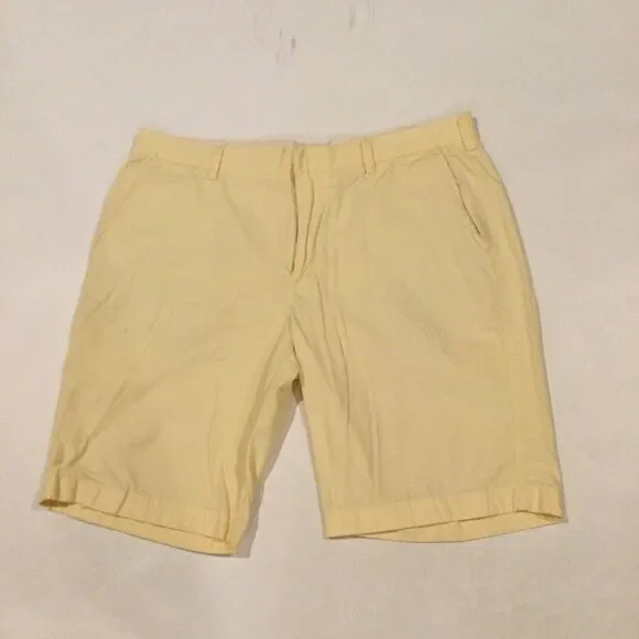 J.CREW Men's Lightweight Rivington Flat Front Chino Shorts Sz 38 Pastel Yellow