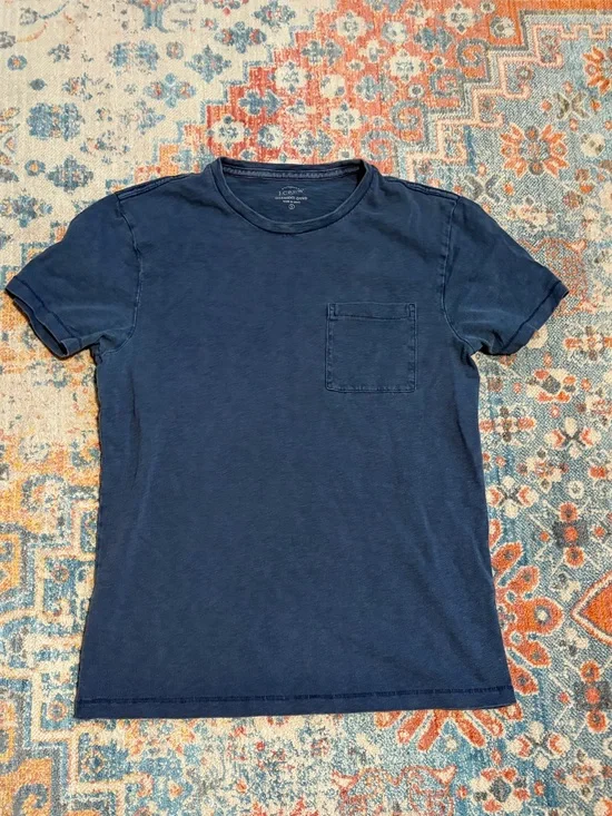 J.Crew blue garment dyed cotton tshirt