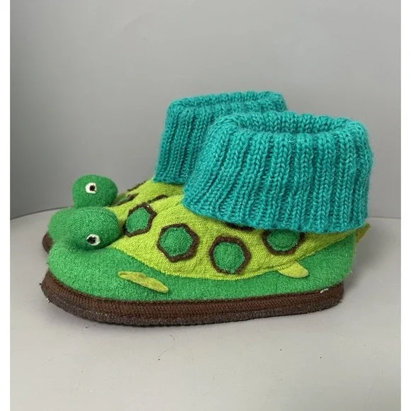 Garnet Hill Kids' Child Wool Turtle Slipper Boots by Haflinger Size 13
