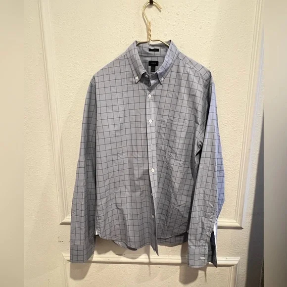 J. Crew Men's Blue Checkered Shirt