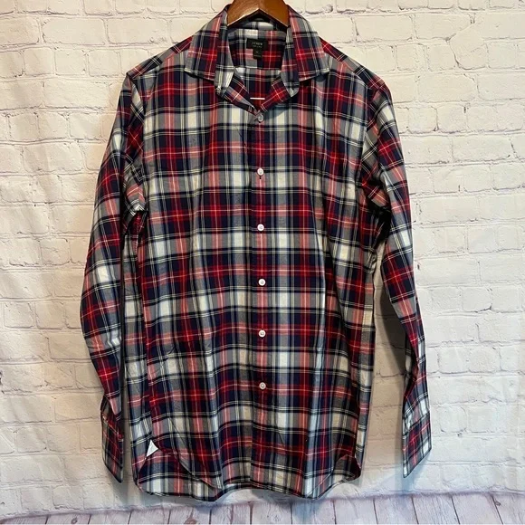 J. Crew Ludlow Men's Red and Blue Plaid Shirt