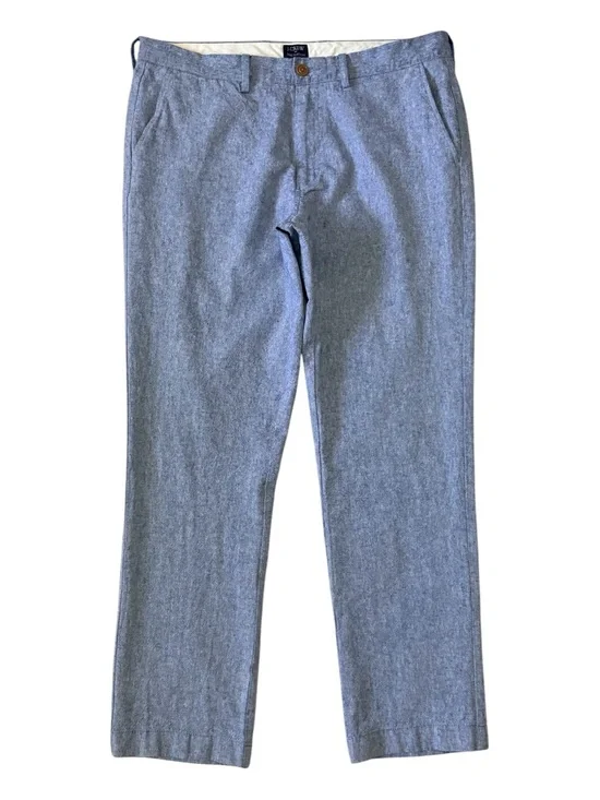 J. Crew The Sutton Light Blue Men's Linen Blend  Pants Size 34