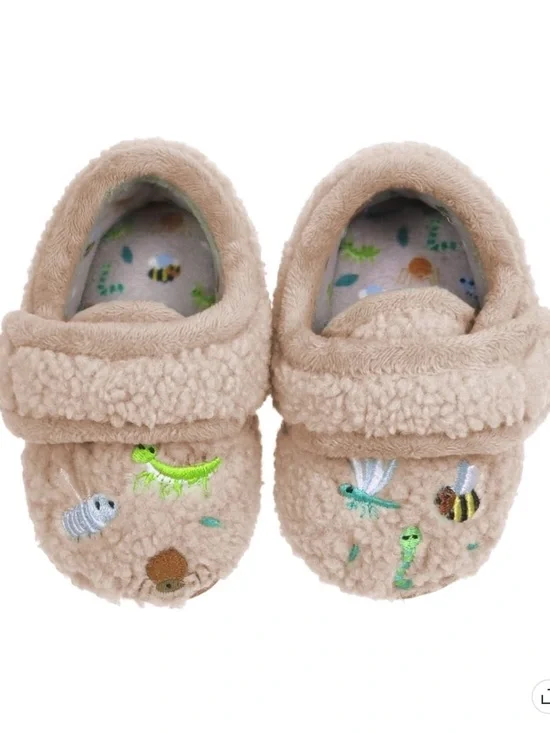 NWT Baby Boy Plush Bugs Slip-On Shoes Size 4