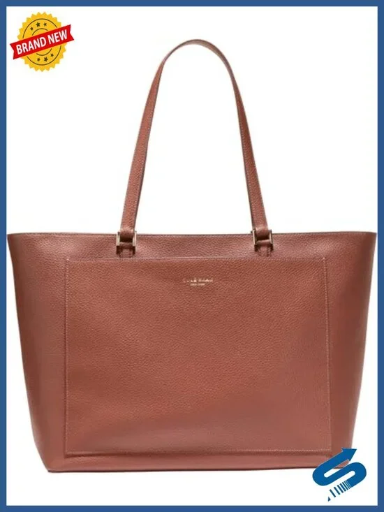 Women's Leather Tote Bag with Top Zip Closure - Spacious Work Travel Handbag