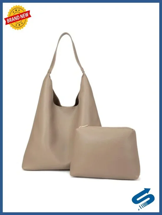 Slouchy Hobo Bag Women Magnetic Closure Shoulder Tote Faux Leather with Pouch