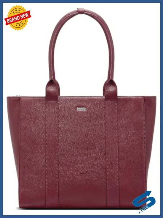 Full-Grain Leather Work Tote for Women, Padded 15.6