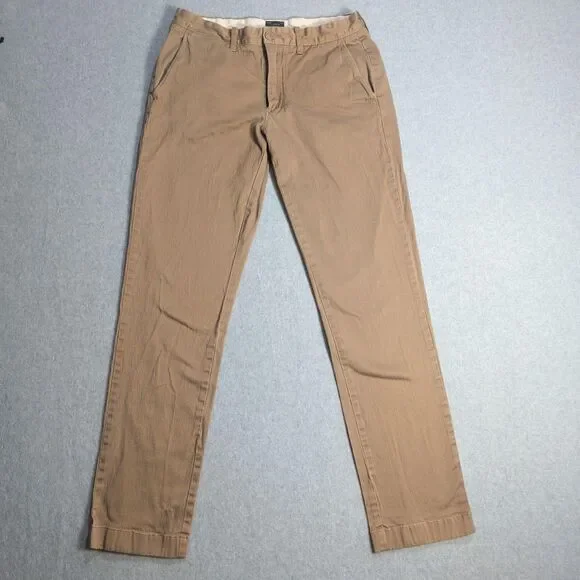 J.Crew Stretch 770 Chino Pants Mens 30x32 Beige Slim Straight Canvas Casual