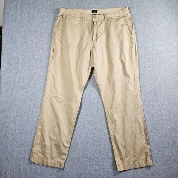 J Crew Stretch Chino Pants Mens 36x30 Brown Cotton Casual Office Work Khaki