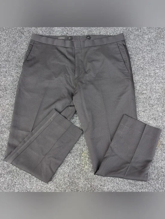 J Crew Ludlow Pants Mens 36x32 Black Slim Tollegno 1900 Wool Pleated Stretch
