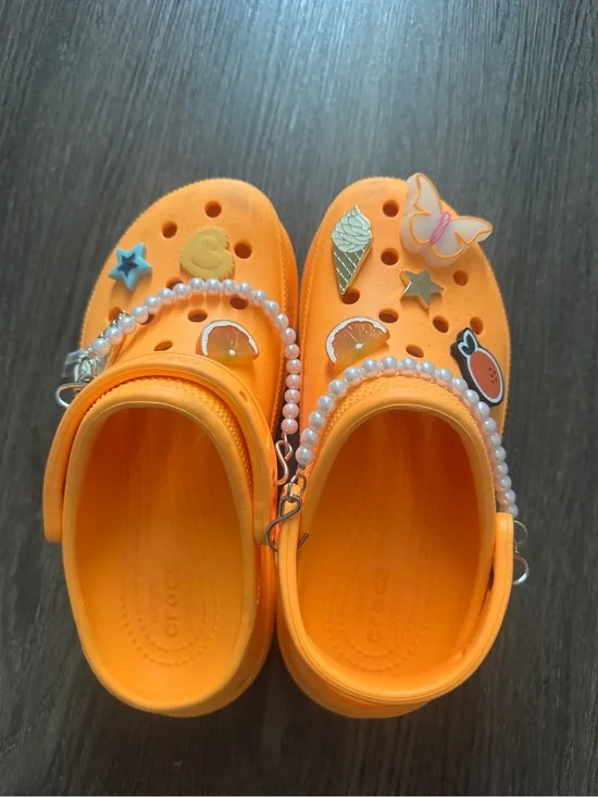 Crocs x OLIPOP Limited Edition Platform Clogs W6.5 Rare Orange | Includes Pearl