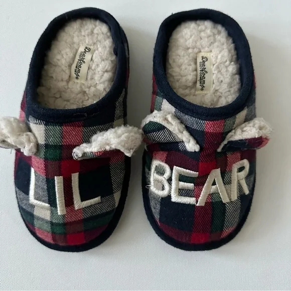 Dearfoams Kids Lil' Bear Clog Slipper Size 11/12 Toddler