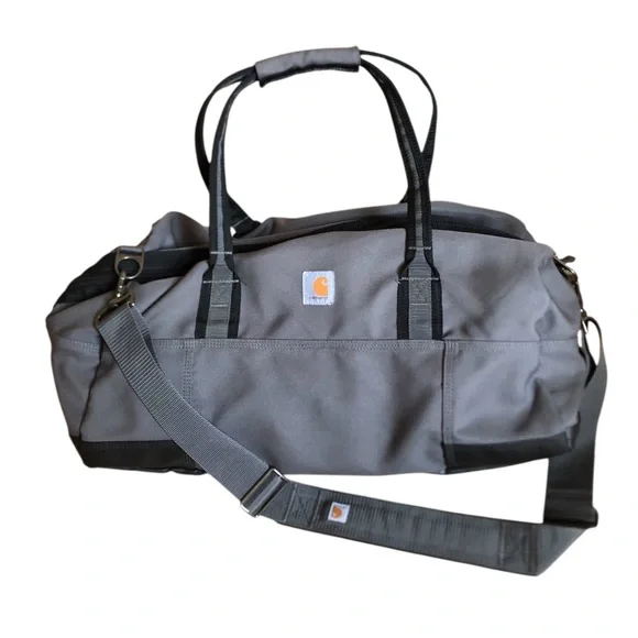 Carhartt Foundry Series 20” Gray Canvas Duffel Bag - Men's Travel & Gym Bag 35L