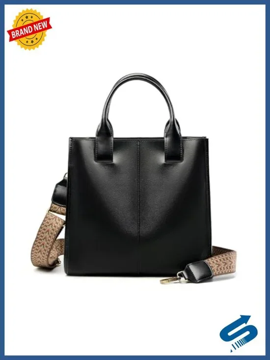 Genuine Leather Tote Bag Women Work Purse Crossbody 2 Adjustable Straps Large