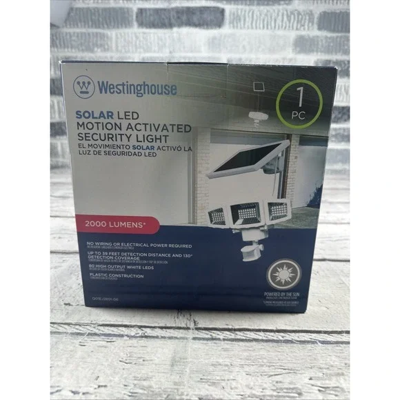 Westinghouse 2000 Lm Triple-Head Solar LED Motion Activated Security Light White