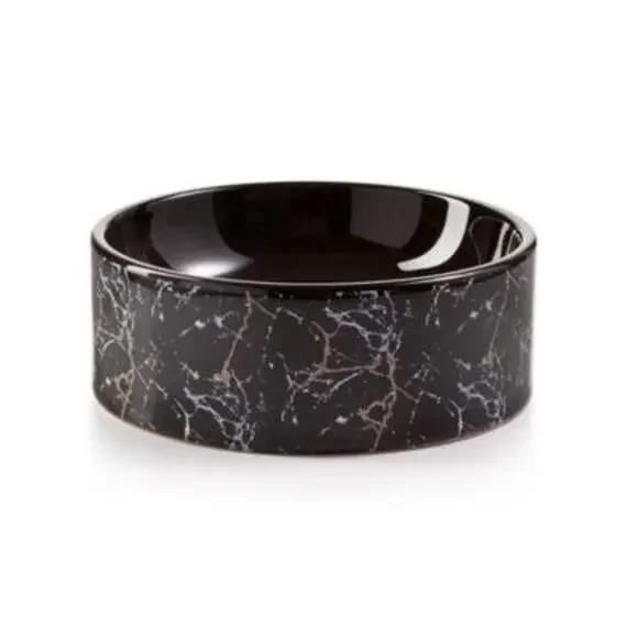 Lacourte Pet Marble pet Bowl-Black