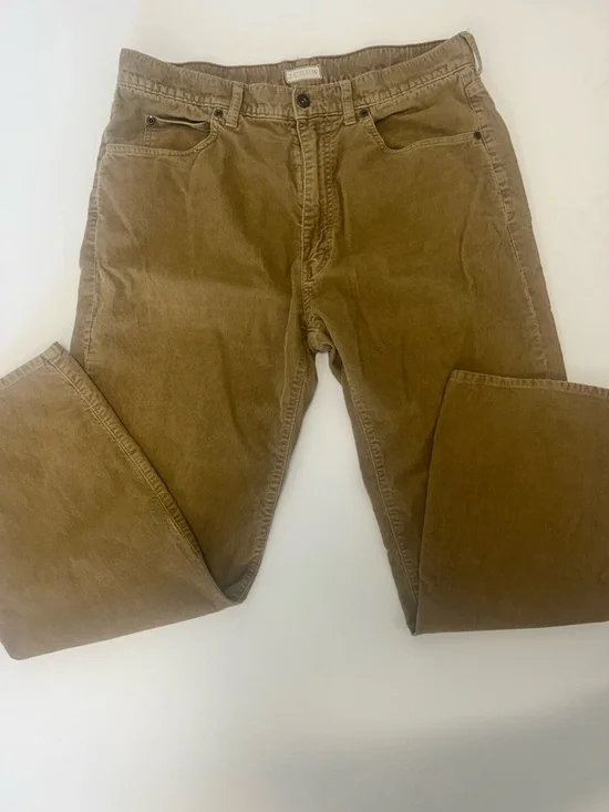 J. Crew Mens 35x30 Tan Straight Leg Corduroy Pants Preppy Y2K