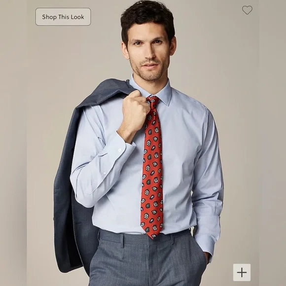 J. Crew Bowery wrinkle-free dress shirt with spread collar•size large •NWT•AV829