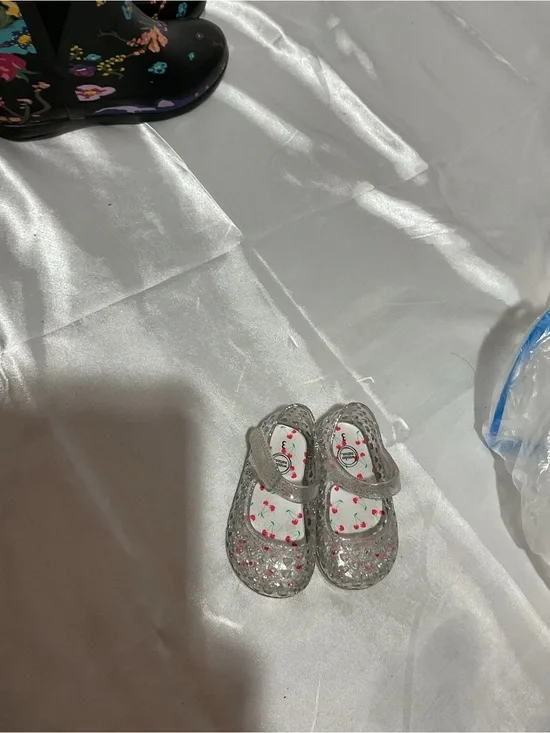 wonder nation Clear Glitter Mary Jane Shoes with Cherry Insole
