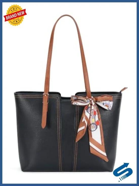 Vegan Leather Tote Bag for Women Satchel Handbag Work Commuting Shoulder Bag