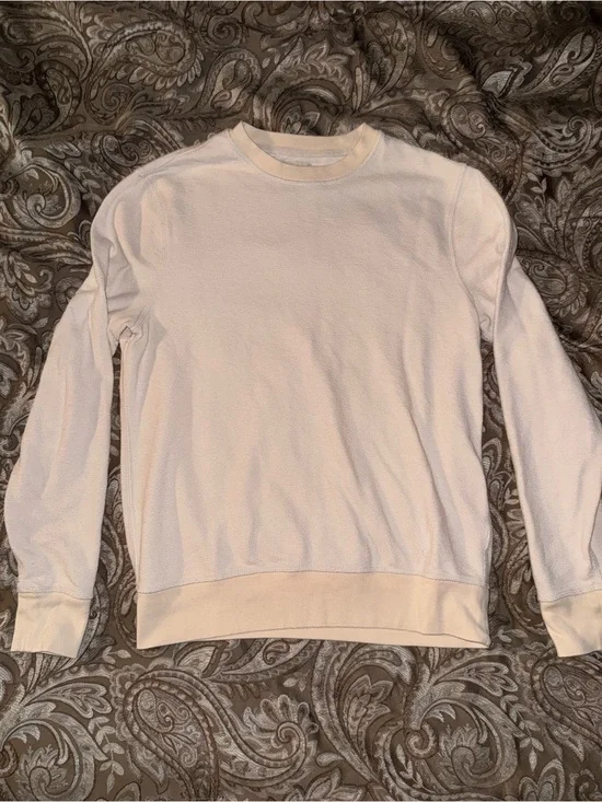 J.Crew Men’s S Two-Tone Cream Cotton Blend Crewneck Sweater Knit