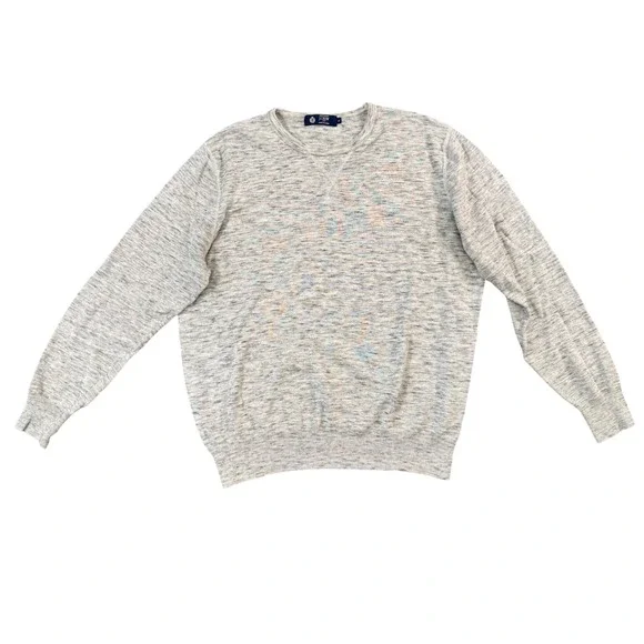 J.Crew Marl Knit Crewneck Sweater Heathered Gray Cotton‎ Blend XL