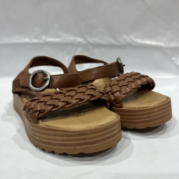Blowfish Malibu Jasmine Sandals Girls US 1 Brown Braided Strap Platform EBS2838