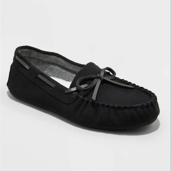 Cat & Jack Boys Lionel Moccasin Slippers Black