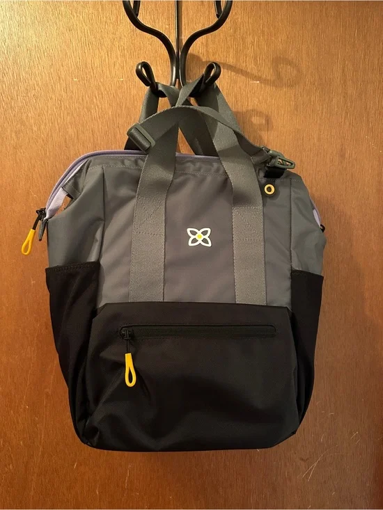 Sherpani Gray and Black Tote with Yellow Accents