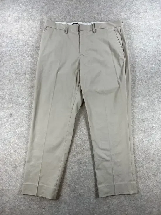 J. Crew Factory Men's Flex Bedford Khaki Chino Pants Stretch Size 34x30 (27.5)
