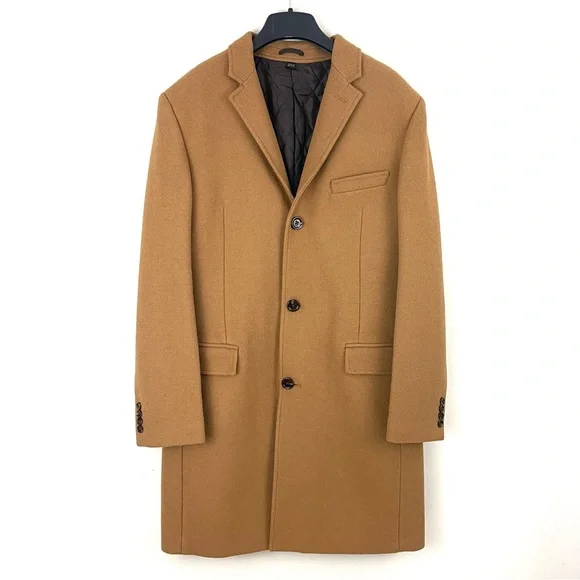 J. Crew Everyday Topcoat Wool Blend PrimaLoft Insulation Camel Tan