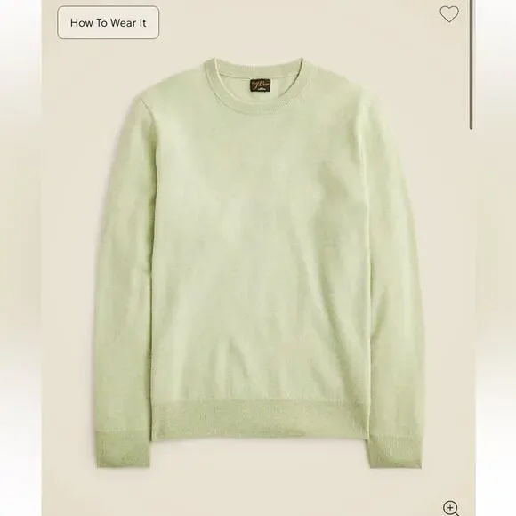 J.Crew Cashmere crewneck sweater Heather Pistachio