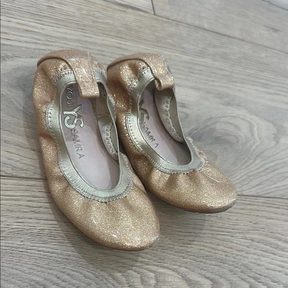 Yosi Samra Gold Kids Ballet Flats 13 sparkly