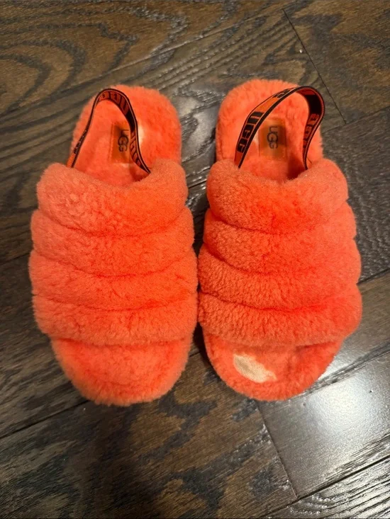 UGG Kids Plush Slide Slippers - Orange