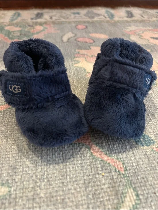 UGG Baby Navy Fuzzy Booties