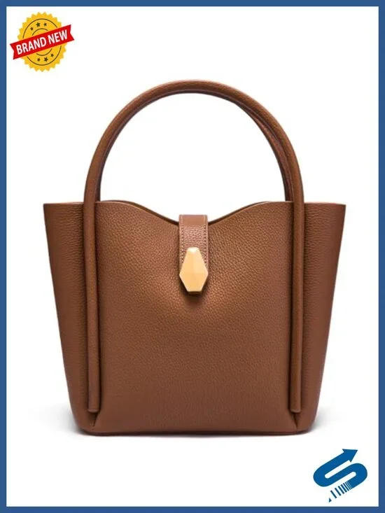 Genuine Leather Bucket Bag Women Crossbody Shoulder Tote