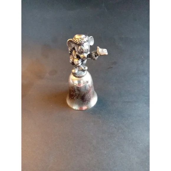 Disney New England Collector's Society Silver Plated Bell Mickey Mouse With Sack
