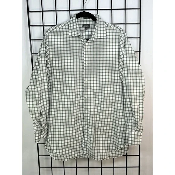 J. Crew‎ Ludlow Premium Slim Dress Shirt Men's 16 x 32 Green Purple Check Casual