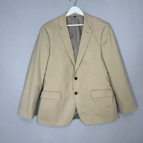 J.Crew Slim-Fit Thompson TruTemp365 Blazer Mens 42R Tan‎ Suit Jacket Sport Coat