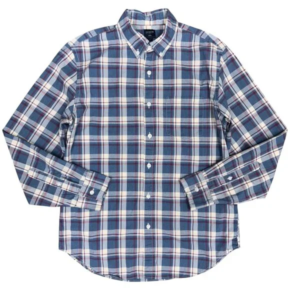 Men's J. CREW Heathered‎ Cotton Button Down Shirt #47166- Size M