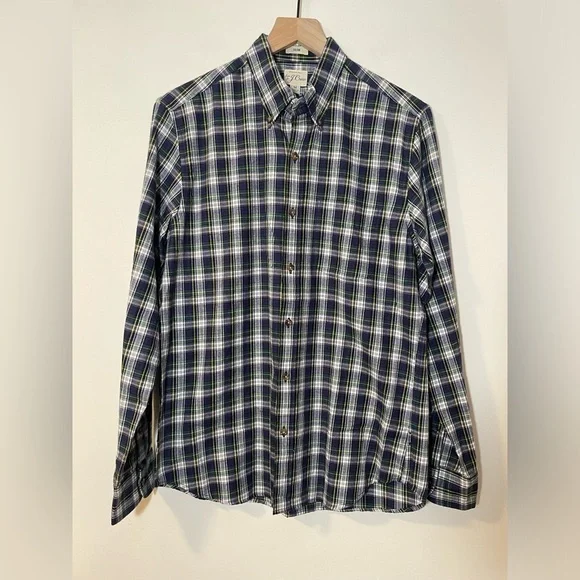 NWT J. Crew Slim Fit Brushed Twill Plaid Flannel Shirt Size Medium Soft & New!