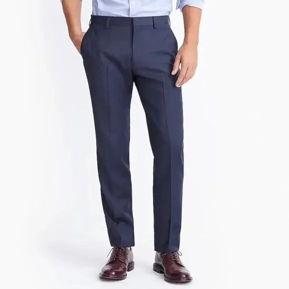 J Crew Slim Thompson Suit Pant 32 x 34 NWOT Navy Blue Worsted Wool Pants G1747