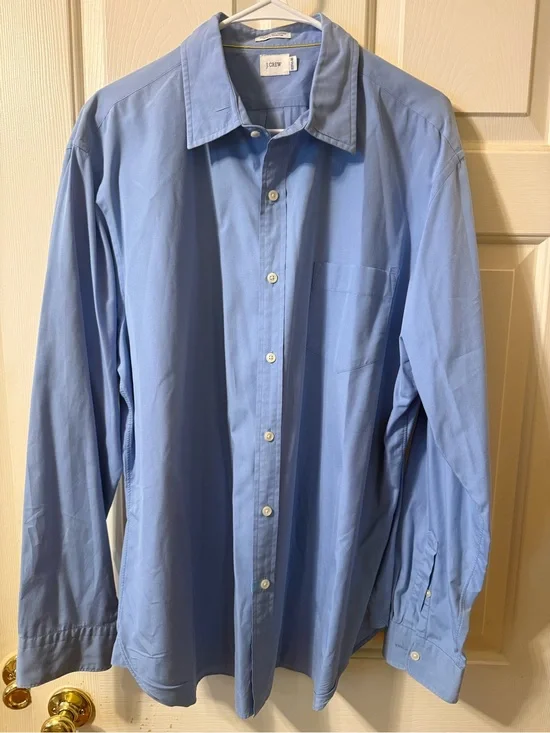 J. Crew Men's Sky Blue Long Sleeve Button-Up Dress Shirt