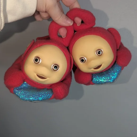 10 Vintage Teletubbies Red Po 1998 Slippers House Shoes