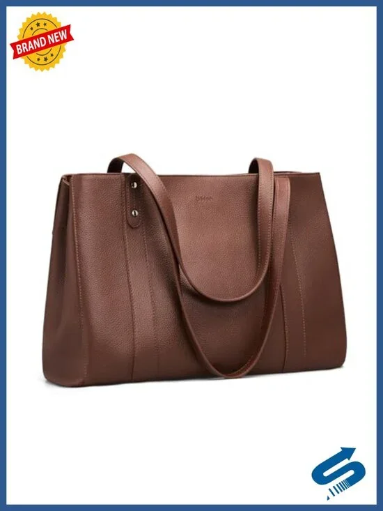Genuine Leather Tote Bag for Women Work Laptop Purse Shoulder Handbag