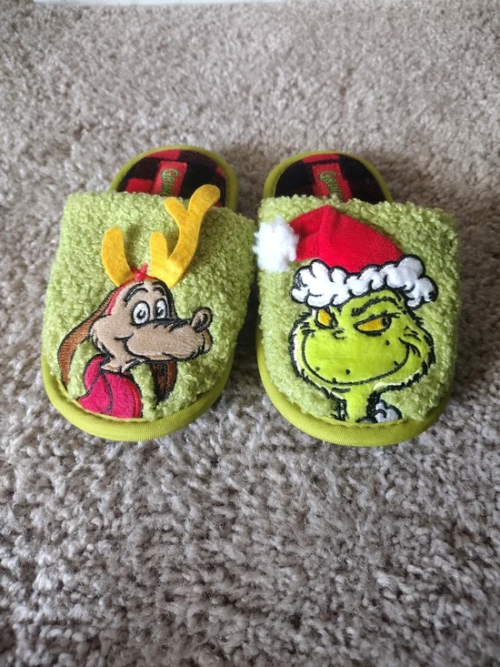 Grinch Holiday Plush Slippers - Green