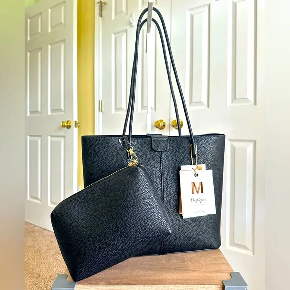Mystique Boutique Bag in Bag Black Tote Set, New with Tag